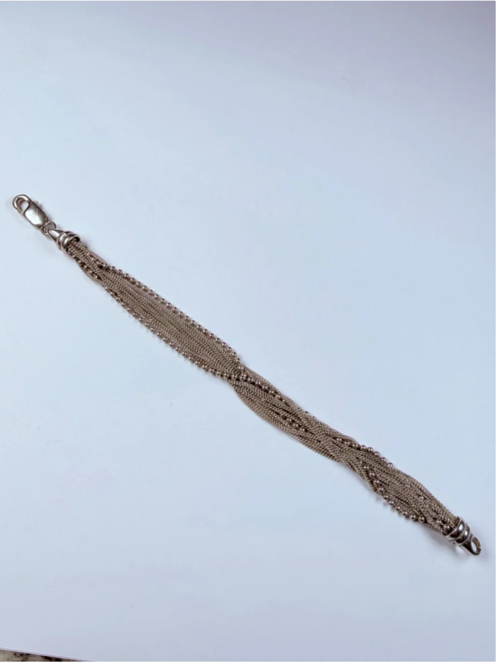 Designer Gimet 17 Multi Chain Strand 925 Sterling Silver Torsade Bracelet Italy